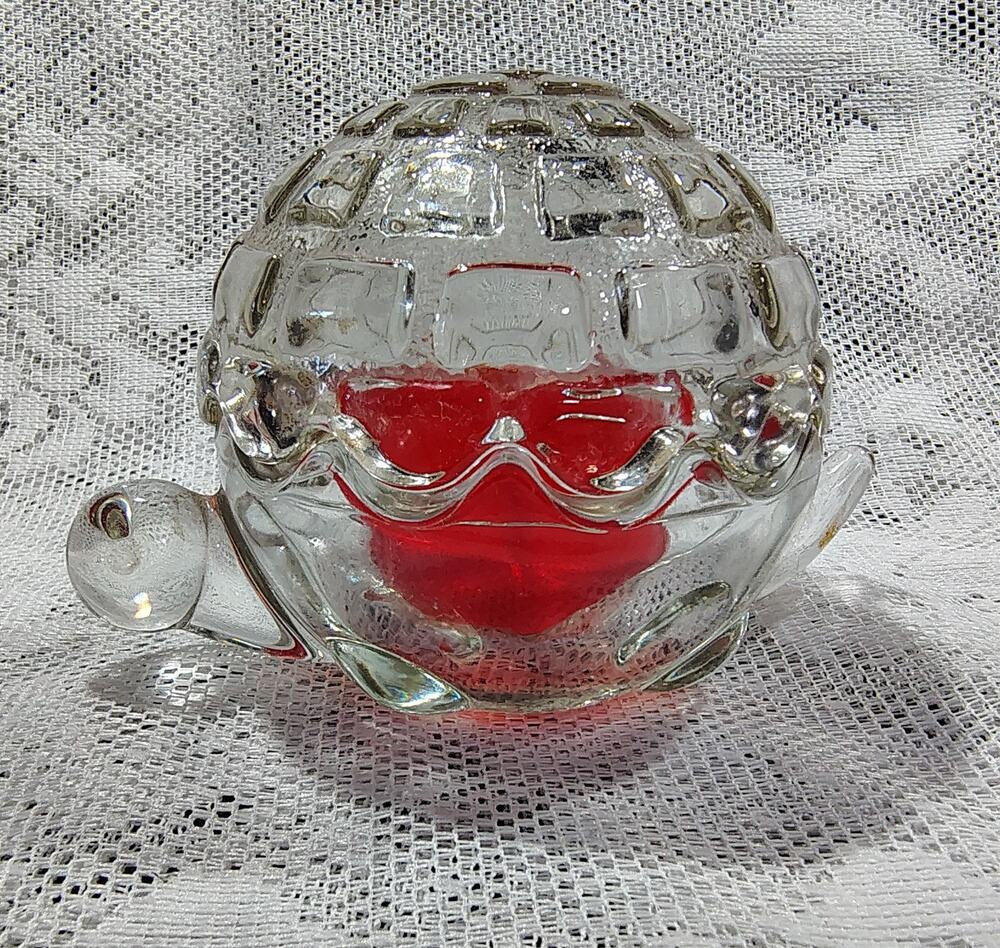 Vintage Anchor Glass Turtle with Removable Lid Decorative Trinket Box Candle